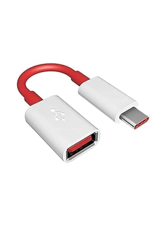 Lapster USB 3.0 USB to Type C OTG Converter (White & Red) - 1 Piece