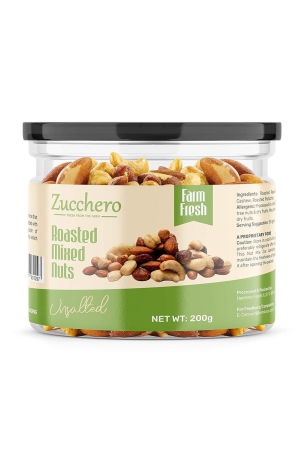 zucchero-roasted-premium-mixed-nuts-unsalted-200g-california-almond-cashew-premium-peanuts-pistachio-oil-free-roasting-no-oil-no-salt-slow-baked-nuts