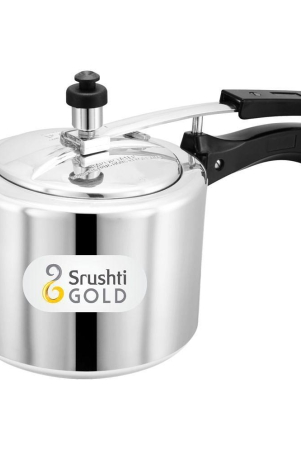 Srushti Gold 3 L Aluminium InnerLid Pressure Cooker Gas Stovetop Compatible