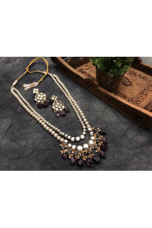 amethyst-and-kundan-long-layered-necklace-set