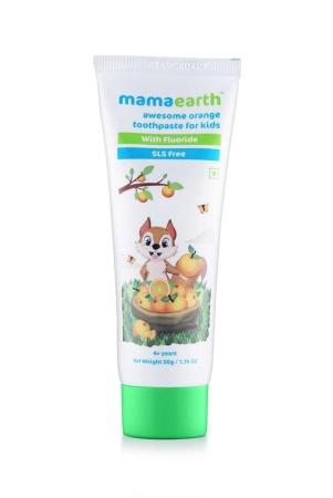Mamaearth Natural Toothpaste For Cleanses Cavity,Plaque Repairing, Orange Flavour, Sls Free, With 750 Ppm Fluoride, 4+ Years, Plant Based, 50Gm