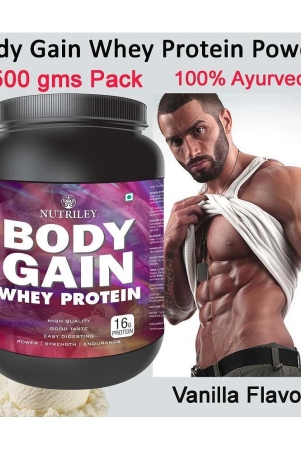 Nutriley Body Gain Whey Protein ( 500 gm , Vanilla - Flavour )