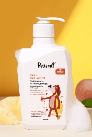 Petterati Tick & Flea Dog Shampoo With Conditioner - 400ml