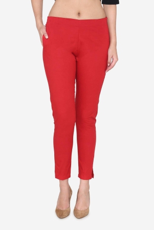 Women's Cotton Formal Trousers - True Red True Red 4XL