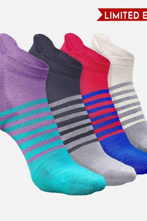 bamboo-men-ankle-socks-striped-4-pairs-purple-dark-grey-white-yellow