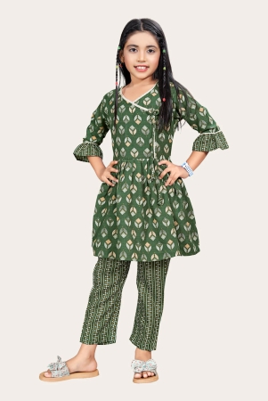 kaaludii-girls-casual-kurta-and-trouser-set-brown-10-11-years