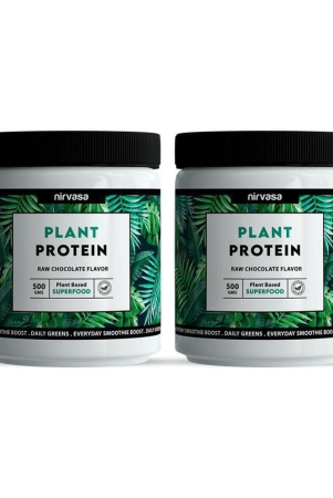 Nirvasa Plant Protein Powder for Men & Women, Superfood with Protein Blend, Digestive Blend and Vegetable Blend, enriched with Pea Protein (2 X 400 g)