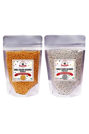 foodfrillz-premium-decorative-silver-and-golden-balls-for-cake-decor-sparkling-effect-use-for-outer-surface-decoration-colorful-metallic-candy-sprinkles-mix-for-cake-decoration-cookie-ice-cream-toppings-200g-100g-each