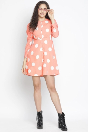 oxolloxo-peach-coloured-crepe-a-line-dress