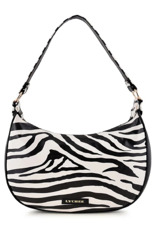 Lychee Bags Women Pu Zebra Print White And Black Shoulder Bag