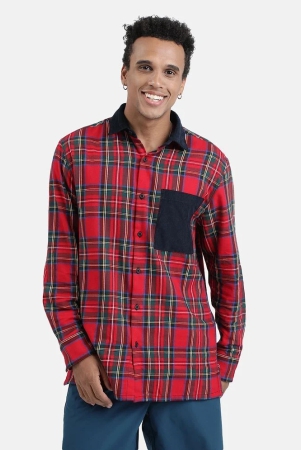 bene-kleed-100-cotton-regular-fit-checks-full-sleeves-mens-casual-shirt-red-pack-of-1-none