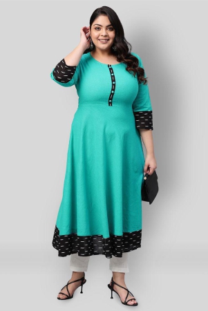 estela-green-cotton-womens-flared-kurti-pack-of-1-4xl