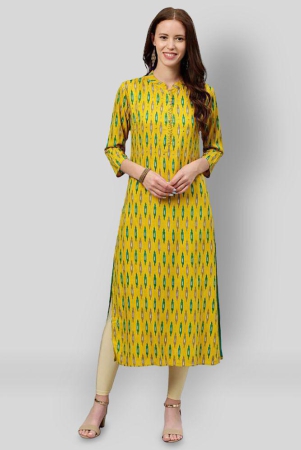 KIPEK - Yellow Rayon Womens Straight Kurti - S