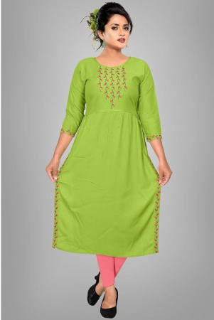 haya-fashion-green-rayon-womens-straight-kurti-pack-of-1-none