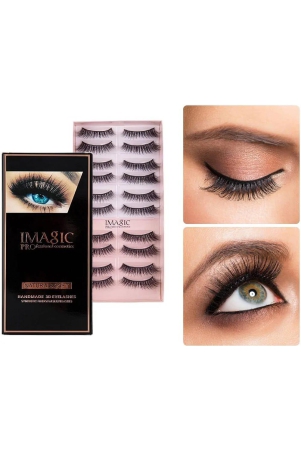 Imagic Professional Synthetic Fibers Reusable False Eyelashes  Pack of 10 Pairs