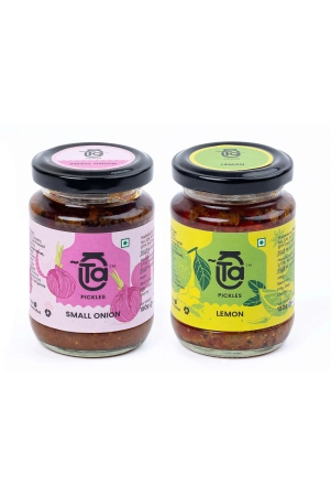 ta-pickles-small-onion-lemon-ginger-green-chilli-pickle-150g-pack-of-2-combo-made-with-cold-pressed-oil-homemade-traditional-indian-taste