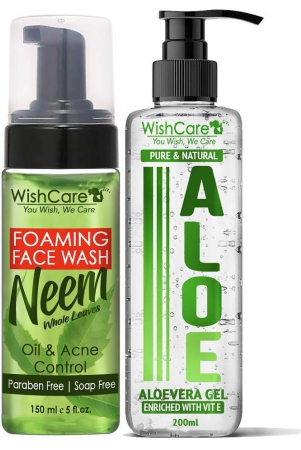 wishcare-foaming-neem-face-wash-pure-and-natural-aloe-vera-gel-moisturizer-350-ml-pack-of-2