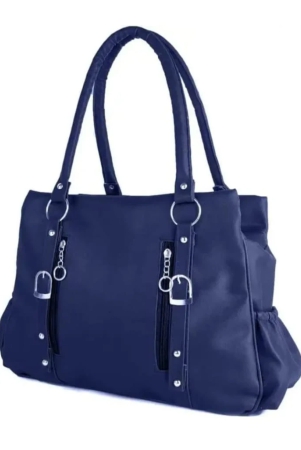 womens-blue-faux-leather-handbag