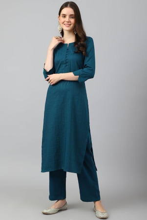 Hritika - Teal Straight Viscose Womens Stitched Salwar Suit ( Pack of 1 ) - None