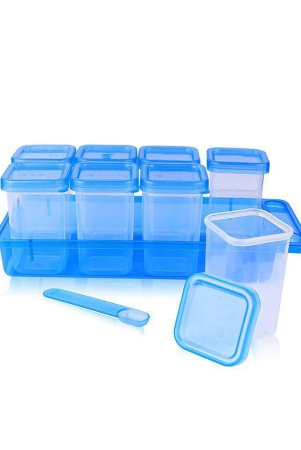 gluman-mini-masala-container-set-of-8-with-tray-spoon-120ml-each-blue-color-blue