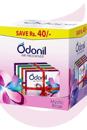 Odonil Bathroom Air Freshner Blocks Mixed Fragrances - 192g (48g*4) | Mixed Fragrances: Jasmine, Lavender, Orchid, Rose| Long Lasting Fragrance | Lasts upto 30 days