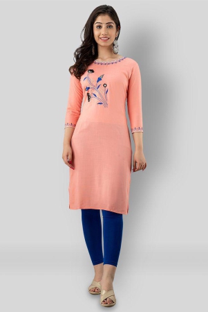 Radiksa - Peach Rayon Womens Straight Kurti - None