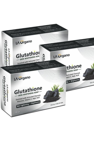 la-organo-glutathione-charcoal-skin-lightening-brightening-bathing-soap-300-g-pack-of-3