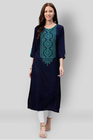 kipek-blue-rayon-womens-straight-kurti-m