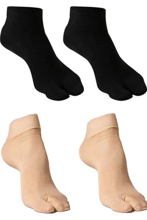 men-women-new-premium-quality-calf-length-thumb-socks-black-beige-color-none