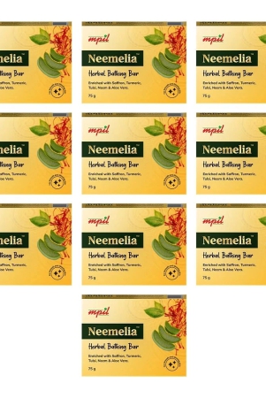 mpil-wellness-neemelia-herbal-bathing-bar-pure-neem-kesar-soap-all-skin-types-pack-of-10