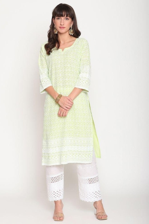 queenley-green-cotton-womens-straight-kurti-pack-of-1-m