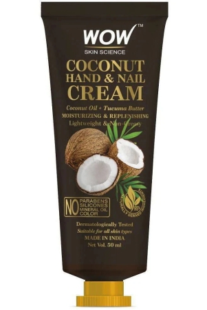 wow-skin-science-coconut-hand-nail-cream-moisturizing-replenishing-quick-absorb-no-parabens-silicones-mineral-oil-50ml