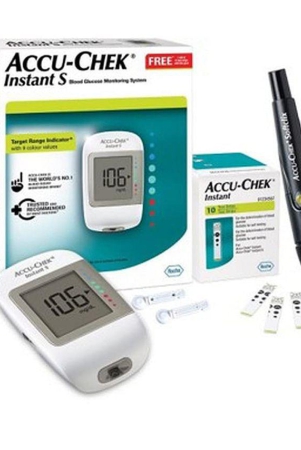 accu-chek-instant-s-blood-glucose-glucometer-kit-with-vial-of-10-strips-10-lancets-and-a-lancing-device-free-for-accurate-blood-sugar-testing