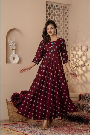 kapadia-rayon-printed-anarkali-womens-kurti-maroon-pack-of-1-none