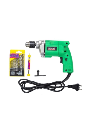 Drill Machine 10mm With Free 13Pcs HSS Drill Bits & 1Pc Masonary Bit Combo 6 Months Warranty