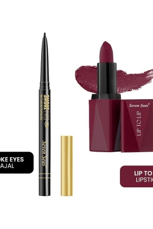 seven-seas-lip-to-lip-long-lasting-matte-lipstick-with-smoke-eyes-revolving-kajal-pack-of-2-