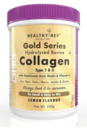 HEALTHYHEY NUTRITION Collagen Gold Series 200gm Lemon Powder 200 gm