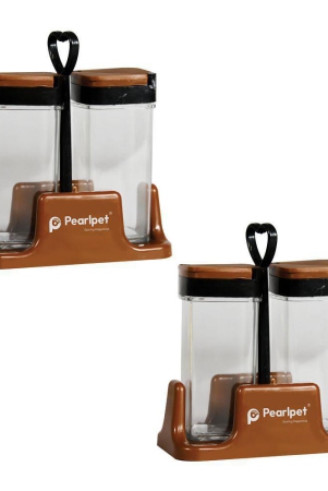 pearlpet-brown-plastic-spice-container-set-of-4-100ml-ml-brown