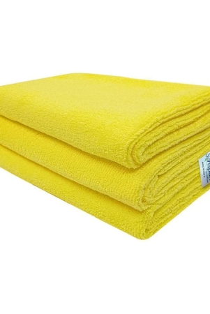 softspun-microfiber-cloth-3-pcs-40x60-cms-340-gsm-yellow-thick-lint-streak-free-multipurpose-cloths-automotive-microfibre-towels-for-car-bike-cleaning-polishing-washing-detaili