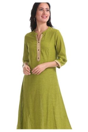 karigari-green-cotton-princess-cut-kurti-s