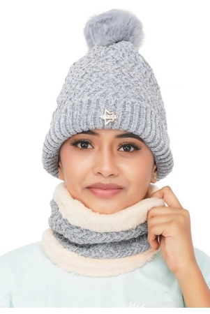 penyan-girls-gray-woollen-caps-for-winter-pack-of-1-gray