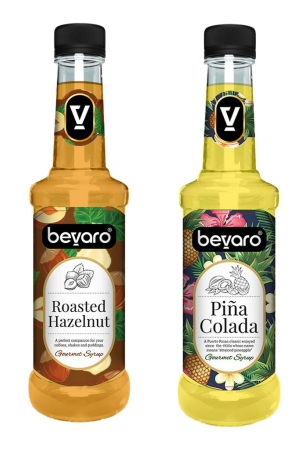 bevaro-roasted-hazelnut-syrup-and-pina-colada-syrup-combo-300ml-roasted-hazelnut-pina-colada-600-ml-pack-of-2