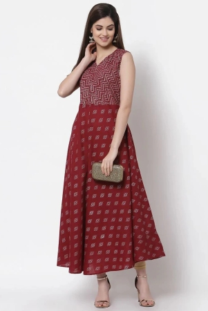 kbz-cotton-maroon-fit-and-flare-dress-single-m