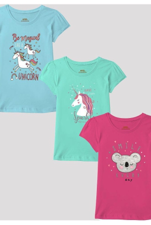 ariel-multicolor-cotton-girls-t-shirt-pack-of-3-none