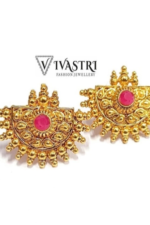 vivastri-golden-stud-earrings-pack-of-1-golden