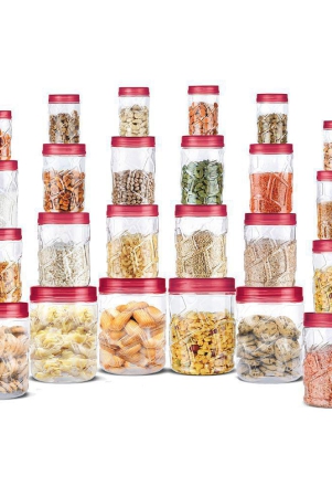 milton-vitro-plastic-pet-storage-jar-and-container-set-of-24-6-pcs-x-300-ml-each-6-pcs-x-700-ml-each-6-pcs-x-14-ltrs-each-6-pcs-x-2-ltrs-each-red-wine-red