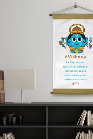 indigifts-diwali-gifts-for-family-office-colleagues-friends-be-like-vishnu-printed-green-scroll-card-17x95-inches-india-souvenir-gift-religious-diwali-gift-items-farewell-gift-vishnu-poster