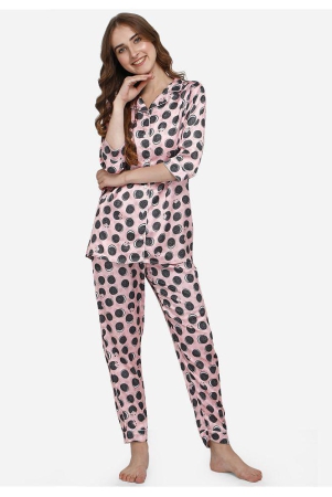 Berrylicious Satin Nightsuit Sets - Pink Single - L