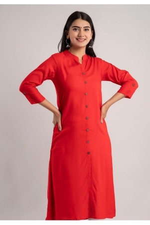 mauka-red-rayon-womens-front-slit-kurti-pack-of-1-none