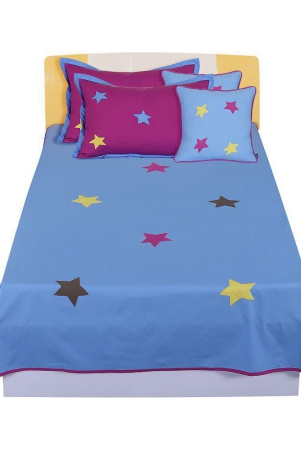 hugsnrugs-single-cotton-bedsheet-with-two-pillow-covers-two-cushion-covers-200-x-150-cm-dark-blue